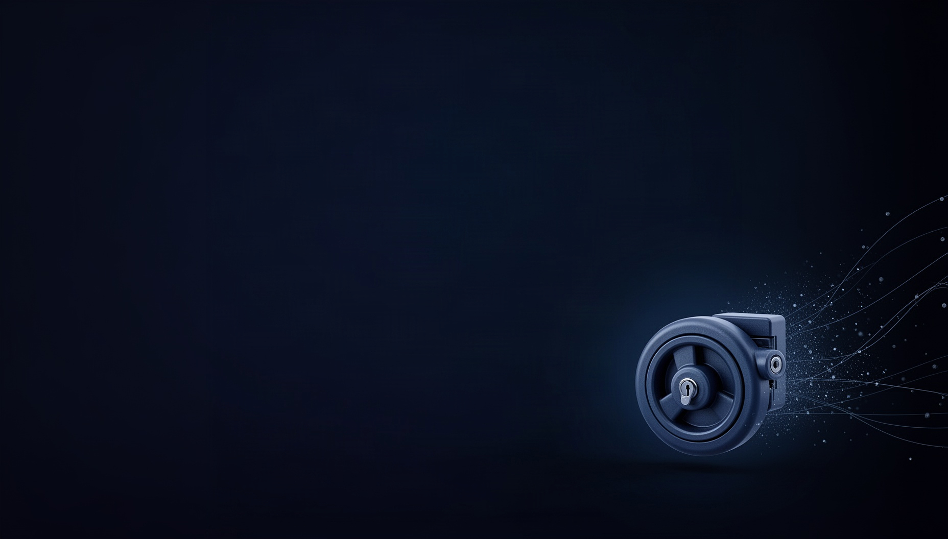 Finance presentation background with an illustrated cash cassette in opposite corners, deep navy