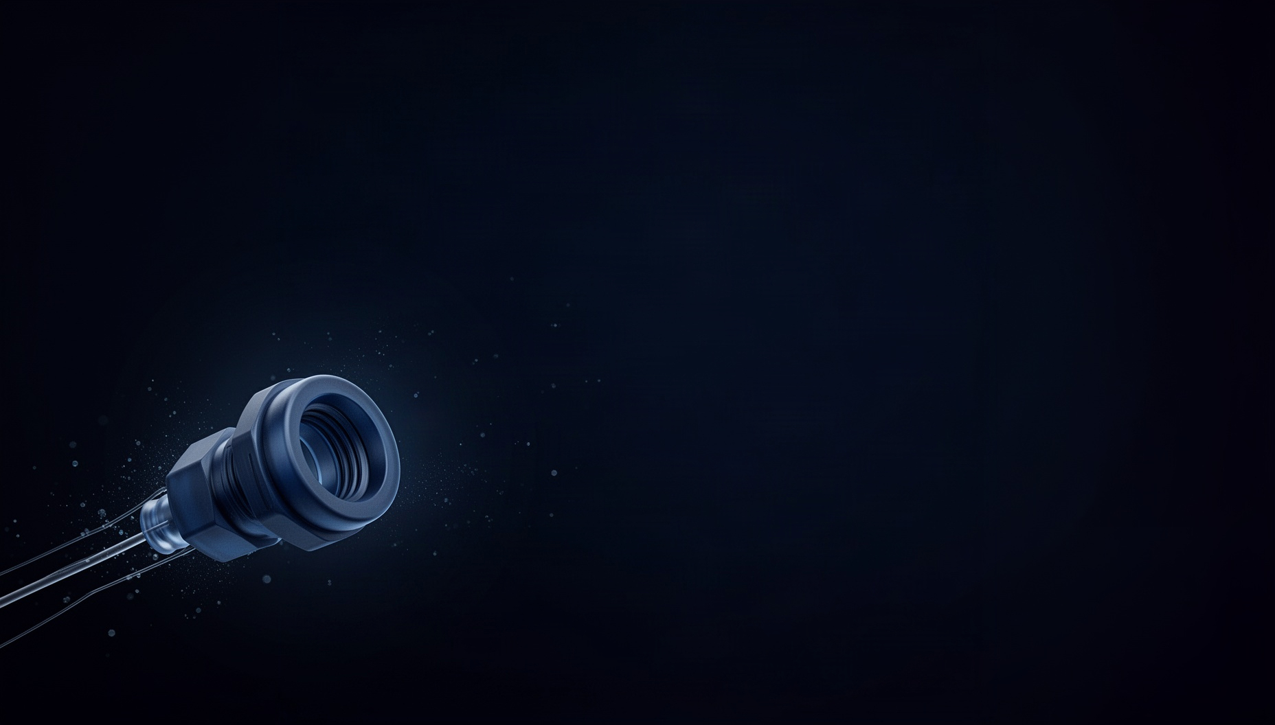 Heart background for slides with a holographic tubing coupler in opposite corners (bottom left, top right), deep navy