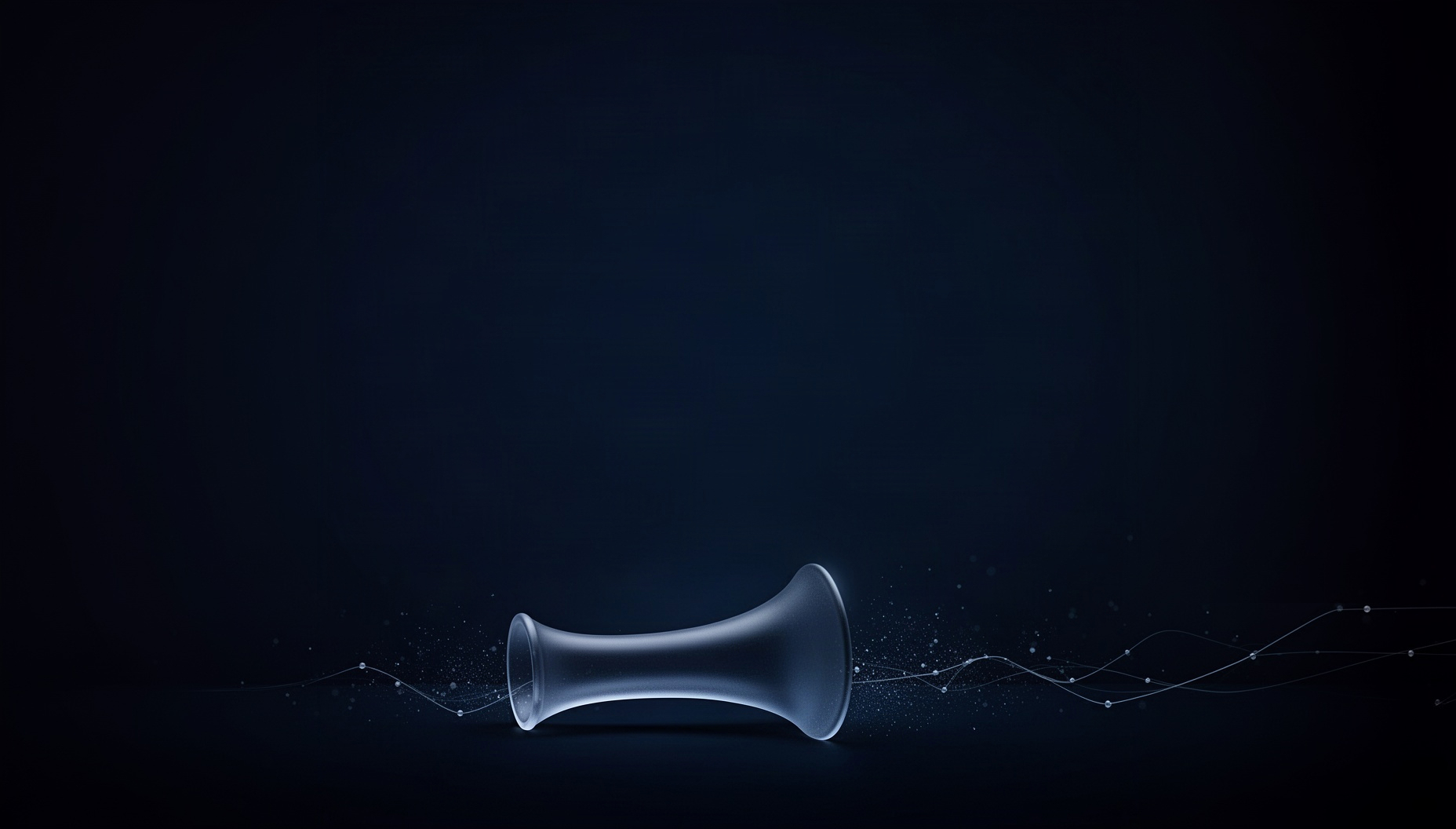 Science slide background with a cut stem along the bottom edge, deep navy