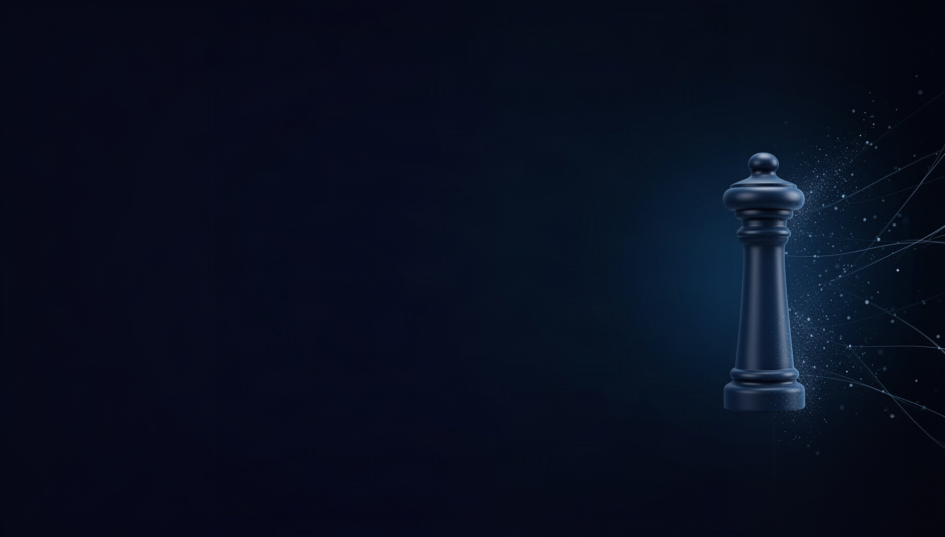 Book background for slides with a holographic reading desk on the right edge, deep navy