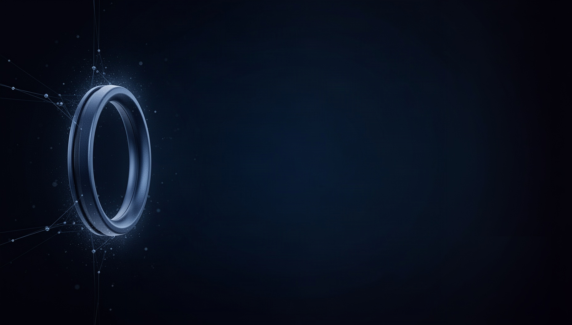 Car presentation background with a holographic alloy wheel rim on the left edge, deep navy