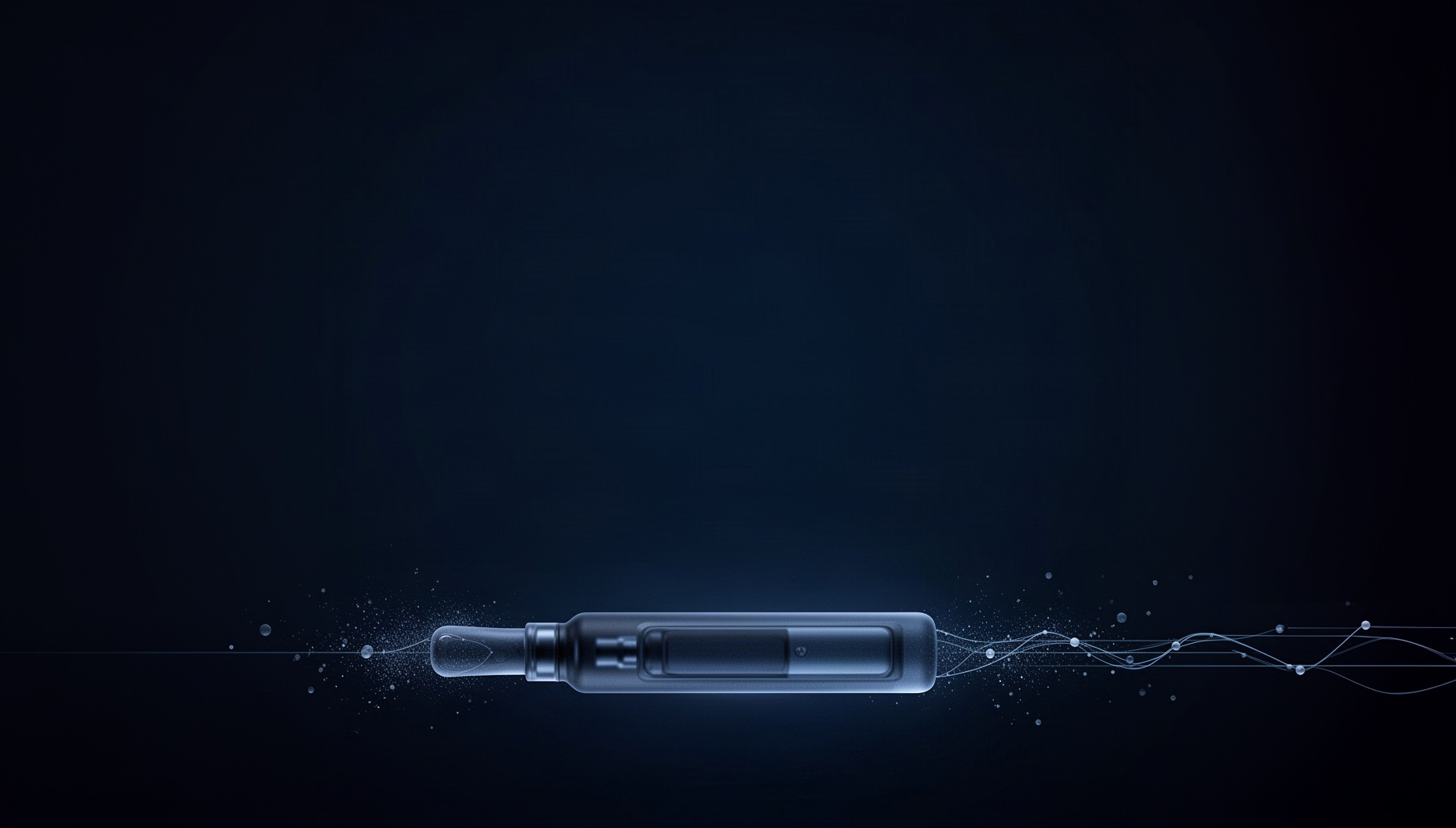 Ultrasound PowerPoint background with a linear probe along the bottom edge, deep navy