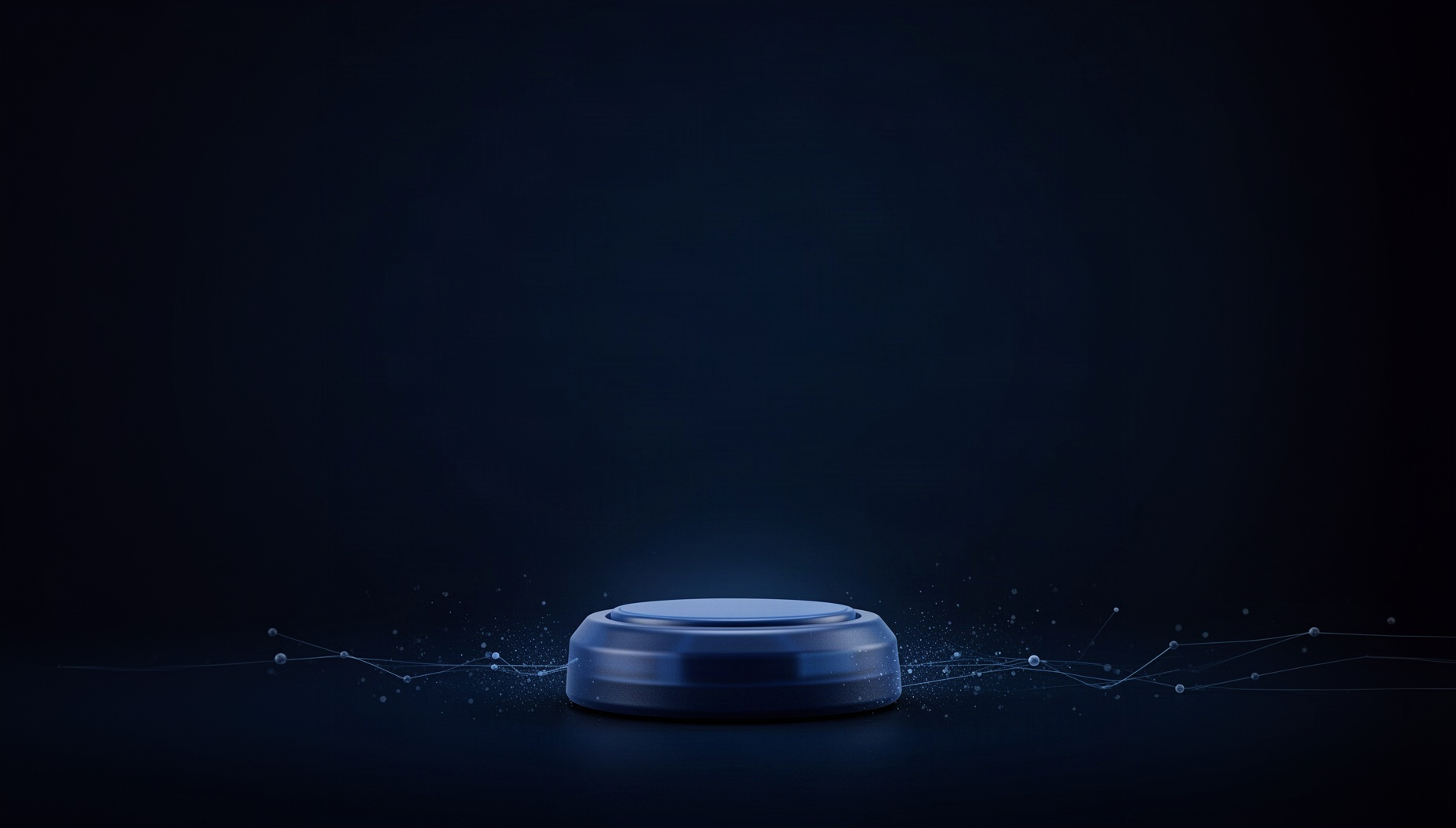 Game slide background with a holographic game buzzer along the bottom edge, deep navy