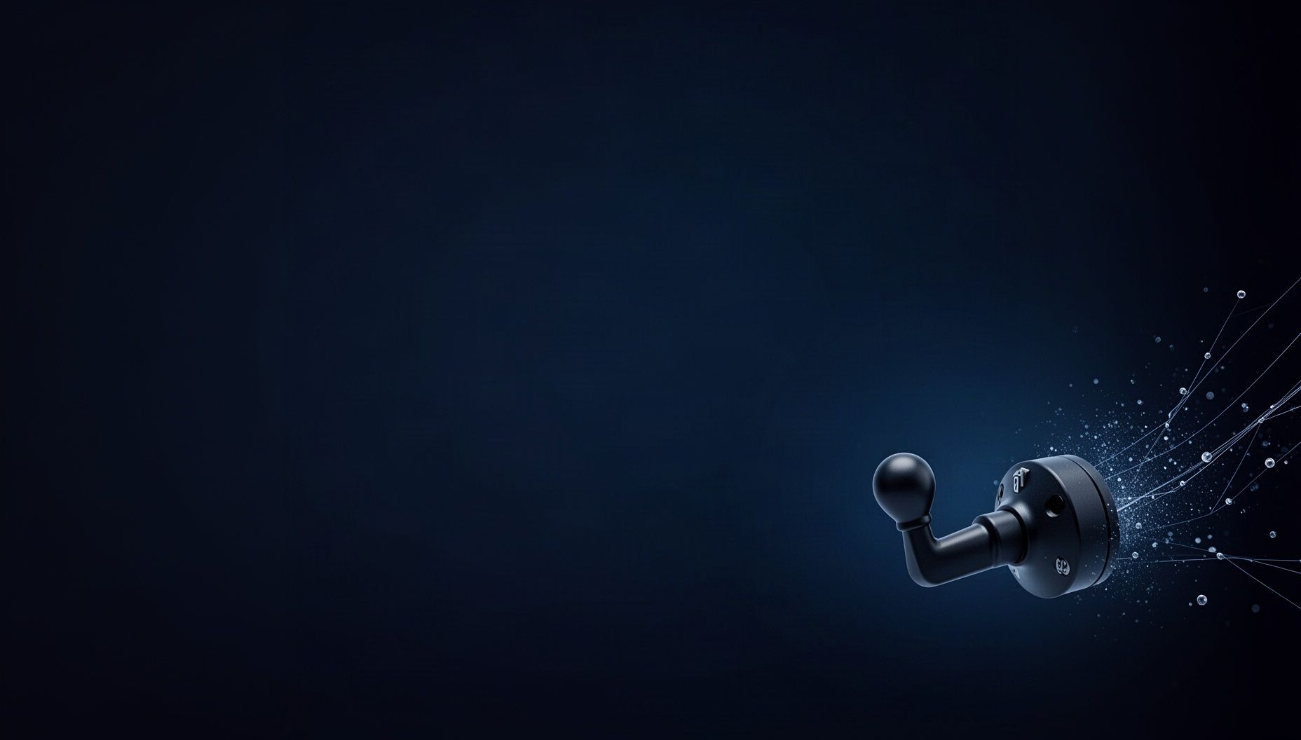 Time powerpoint background with a holographic chess clock lever in opposite corners (top left, bottom right), deep navy