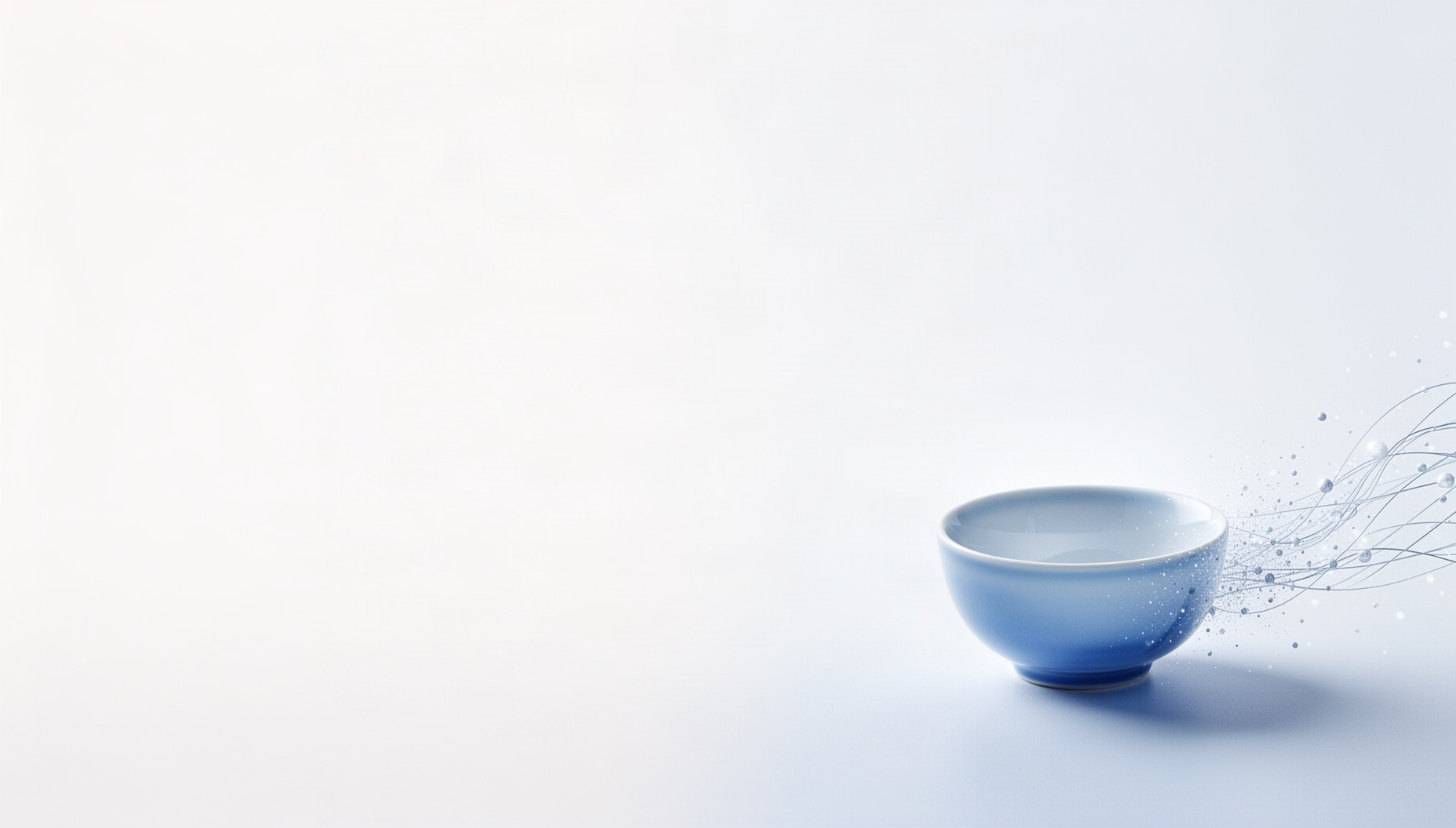 Japan slide background with a holographic sake cup in opposite corners, white