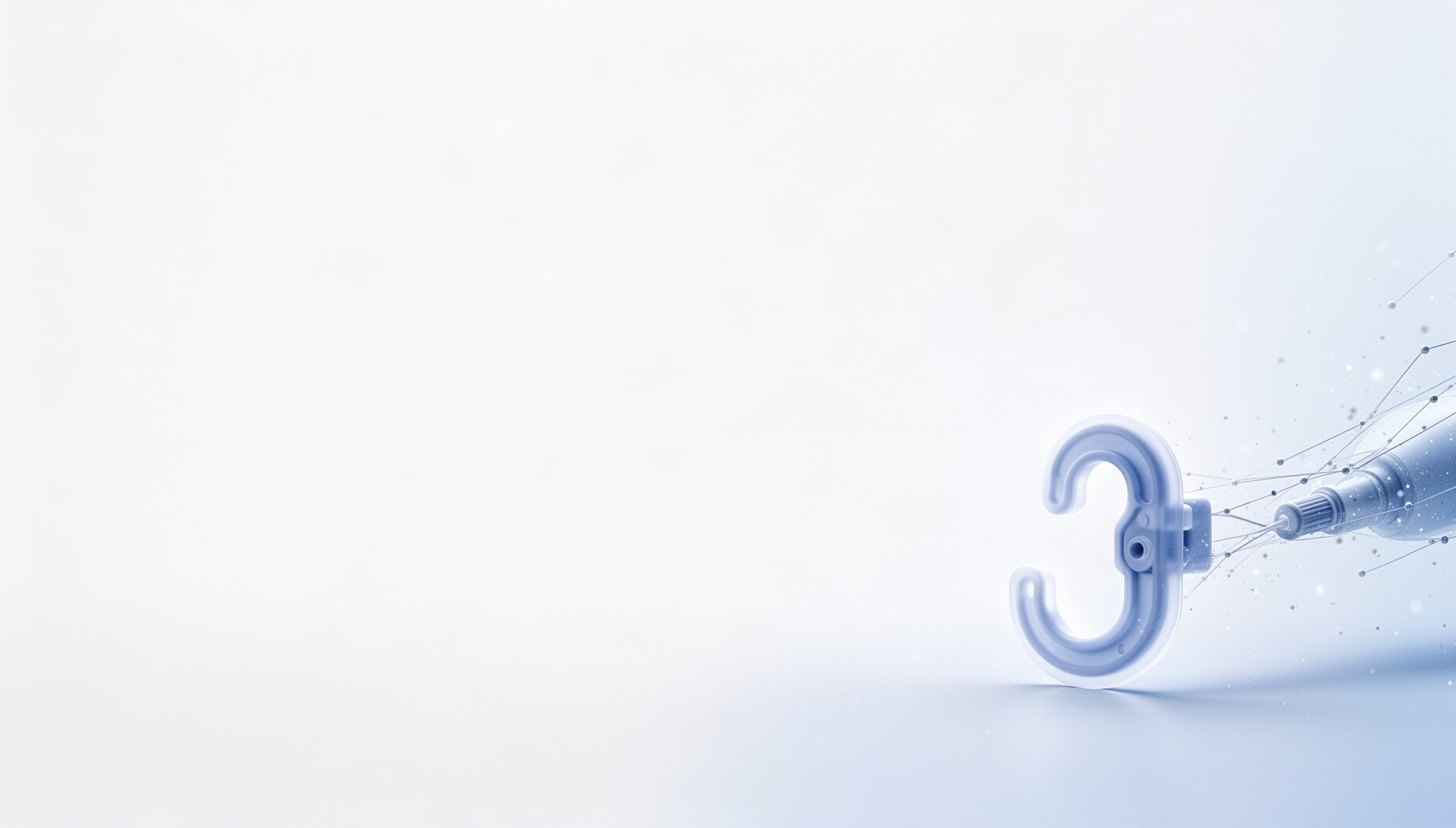 Healthcare presentation background with a suction bracket in opposite corners, white