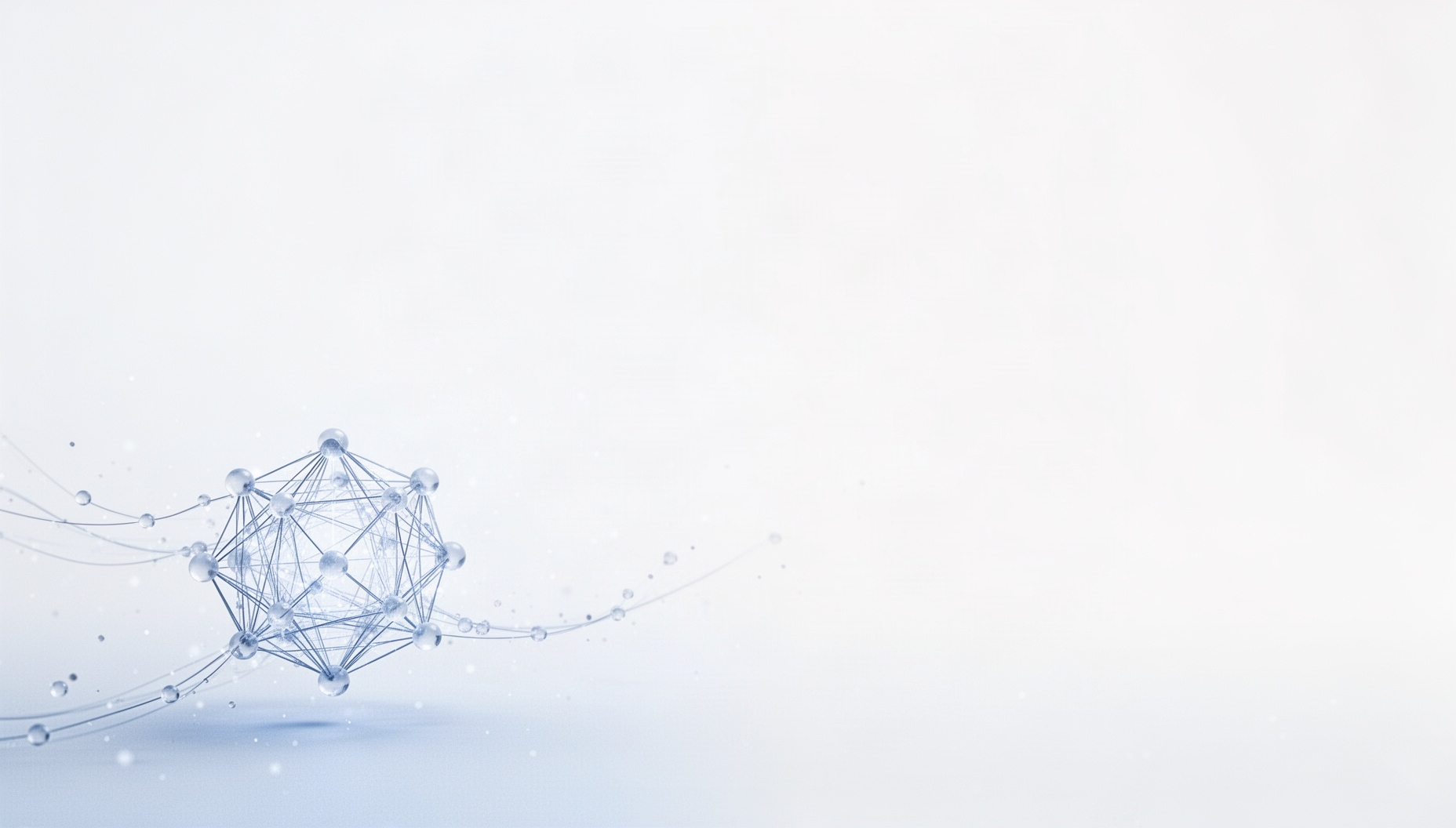 Healthcare presentation background with a glowing network in opposite corners, white