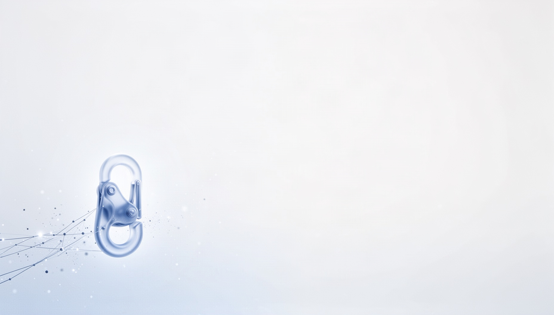 Fitness PowerPoint background with a holographic suspension strap in opposite corners, white