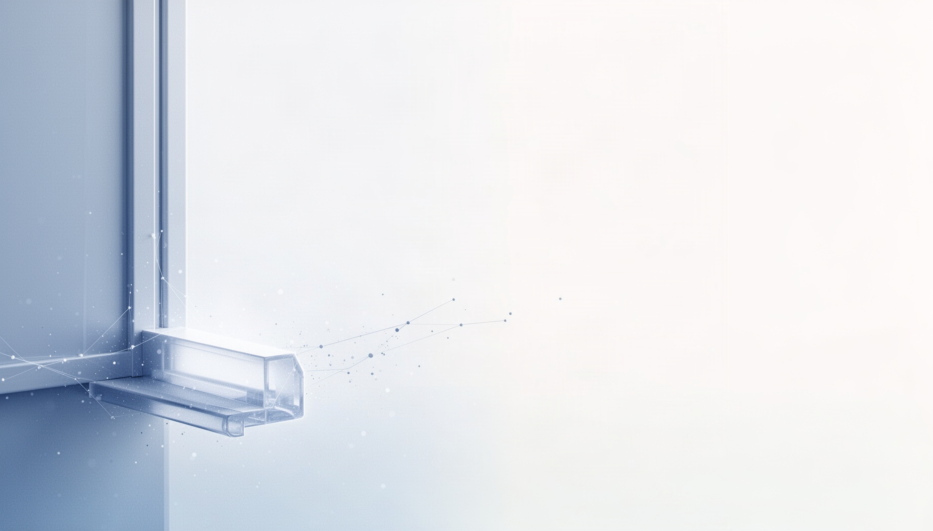 School slide background with a holographic window mullion in opposite corners, white