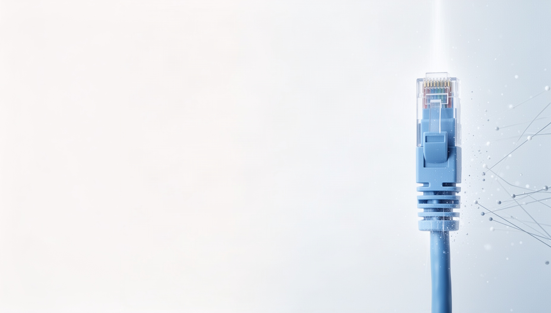 Information technology PowerPoint background with an illustrated ethernet cable bundle on the right edge, white