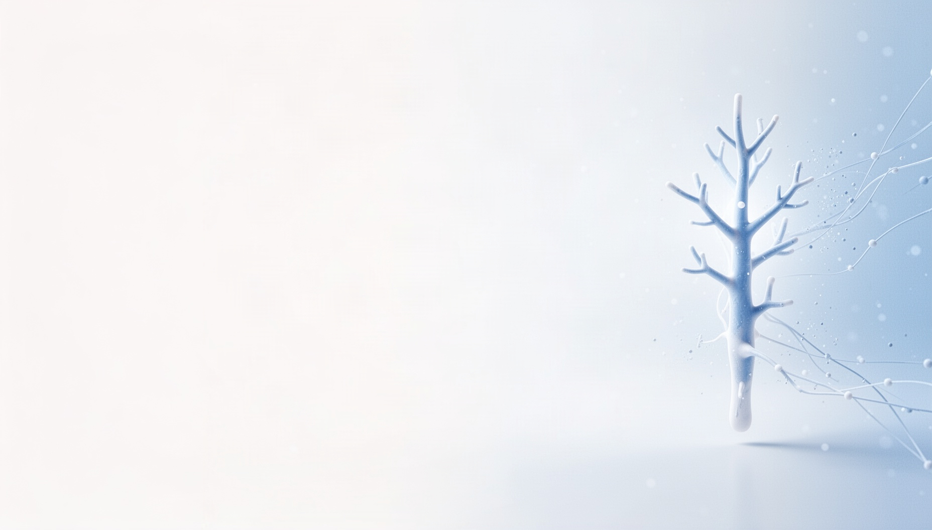 Neurology PowerPoint background with a holographic occipital nerve on the right edge, white