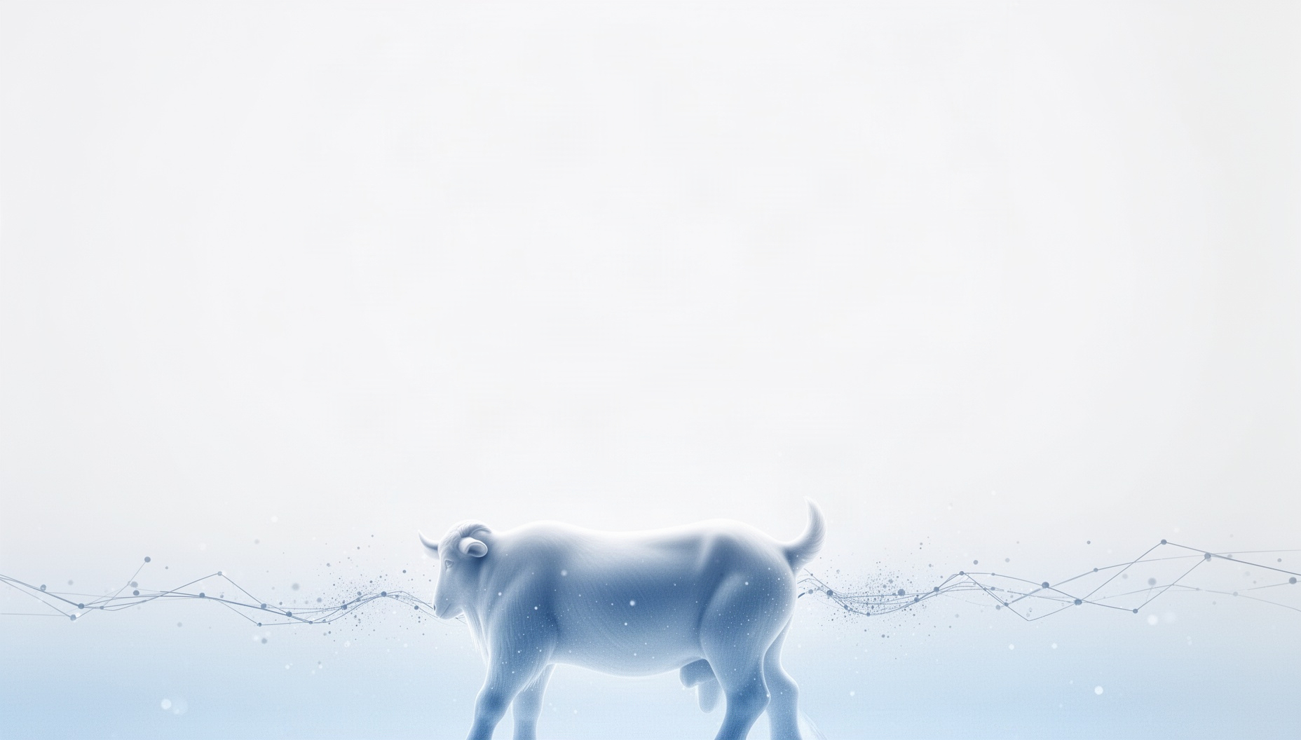 Goat PowerPoint background with a holographic goat flank along the bottom edge, white