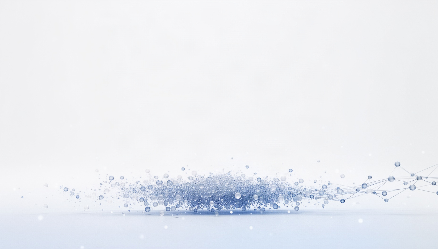 Business presentation background with holographic particles along the bottom edge, white