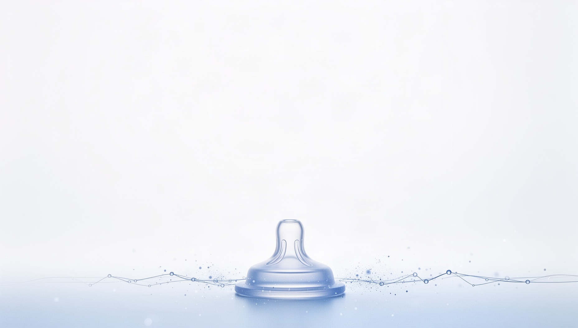 Maternity slide background with a holographic breast pump flange along the bottom edge, white
