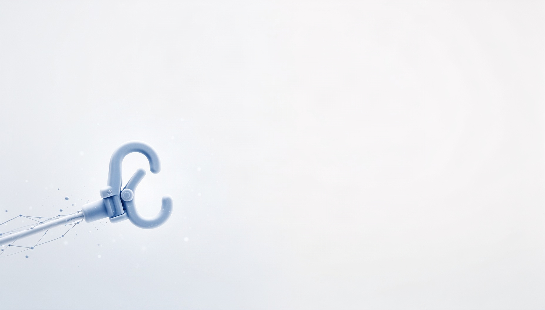 Maternity slide background with a holographic umbilical cord clamp in opposite corners (bottom left, top right), white