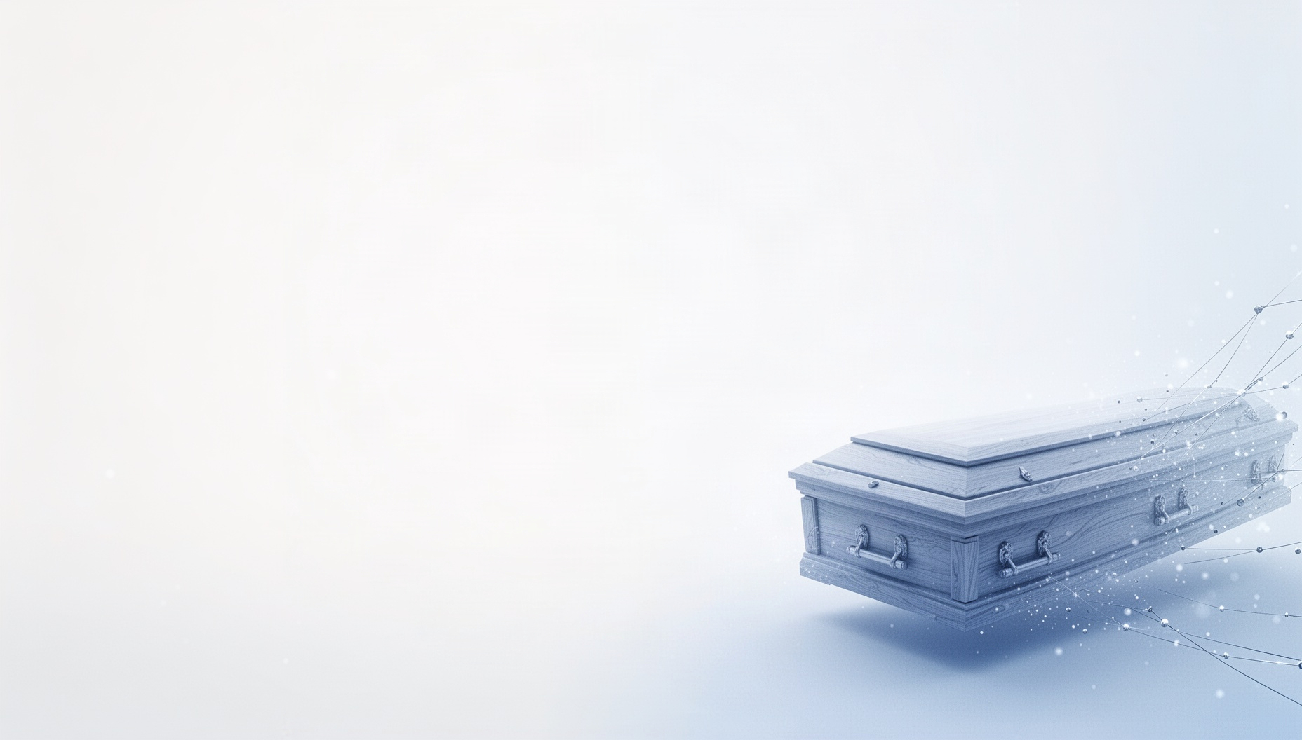 Farm PowerPoint background with a holographic wooden coffin corner in opposite corners, white