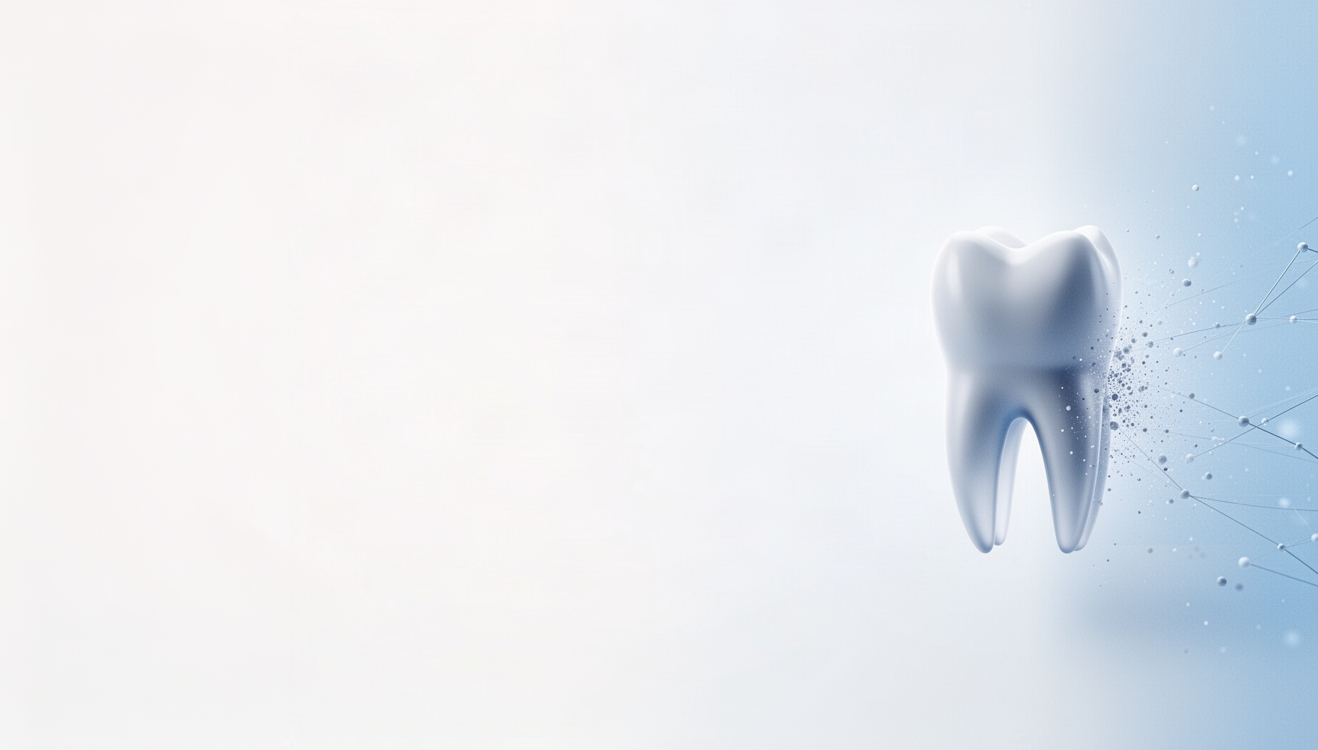 Dental PowerPoint background with a premolar attachment on the right edge, white