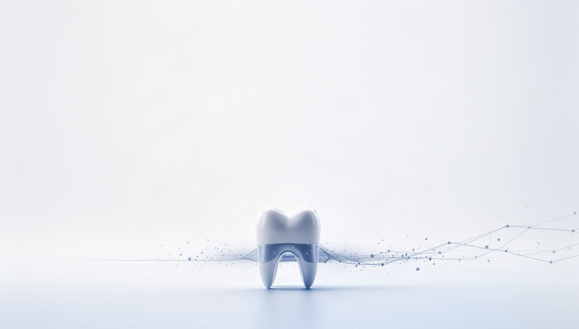 Dental PowerPoint background with a molar attachment along the bottom edge, white