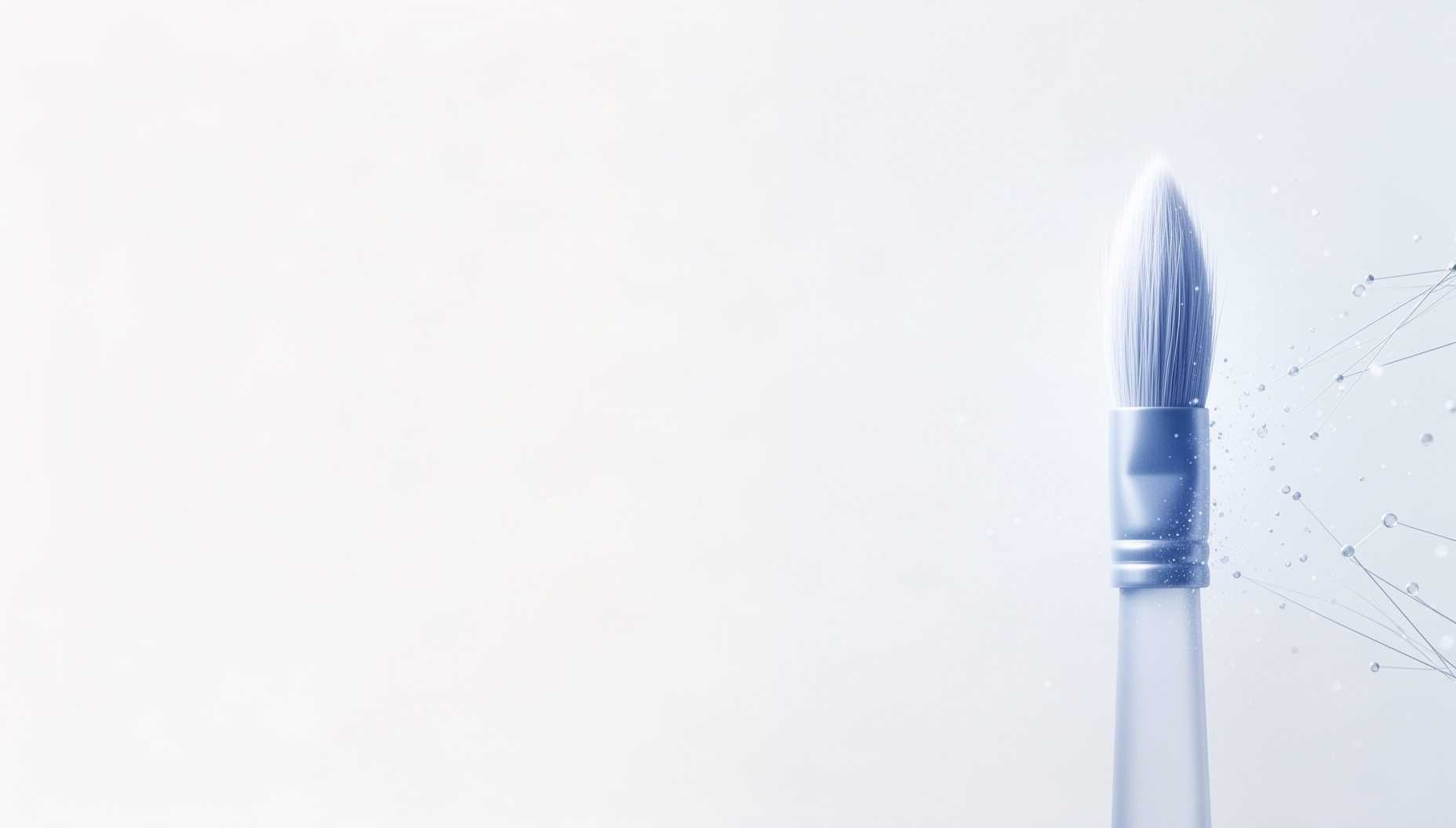 School powerpoint background with a paintbrush tip on the right edge, white