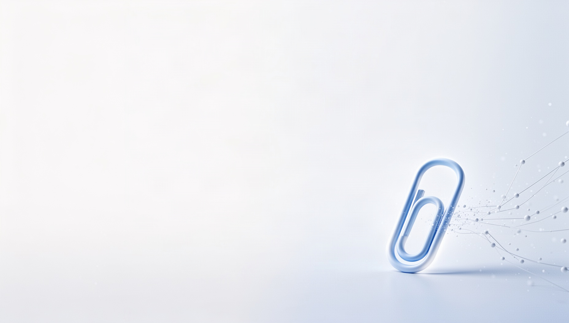 School powerpoint background with a paper clip loop in opposite corners (top left, bottom right), white