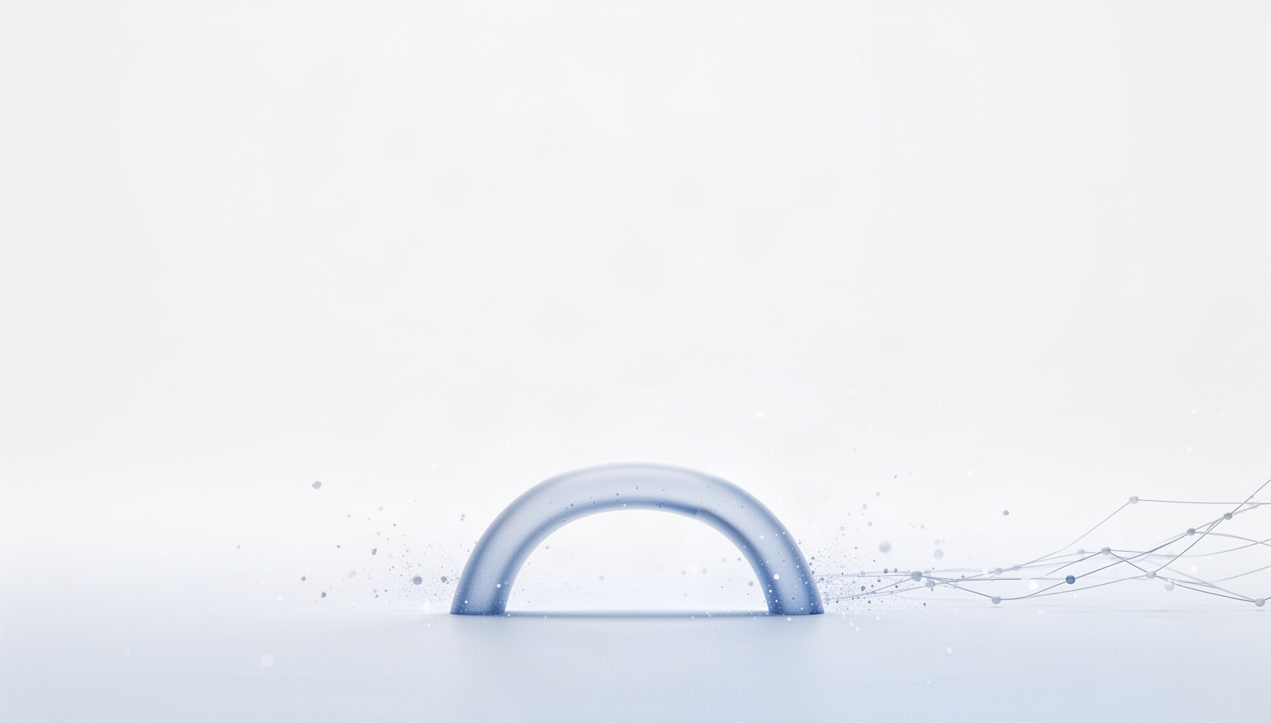 Construction slide background with a holographic reinforcing hoop along the bottom edge, white