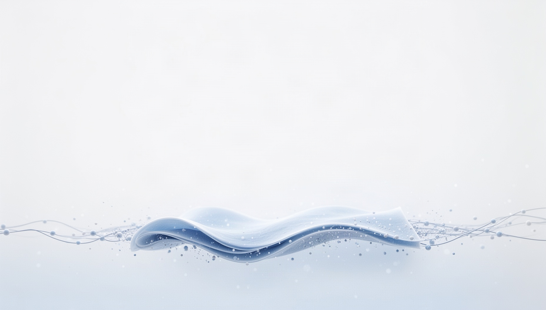 Biology presentation background with a holographic epithelial sheet along the bottom edge, white