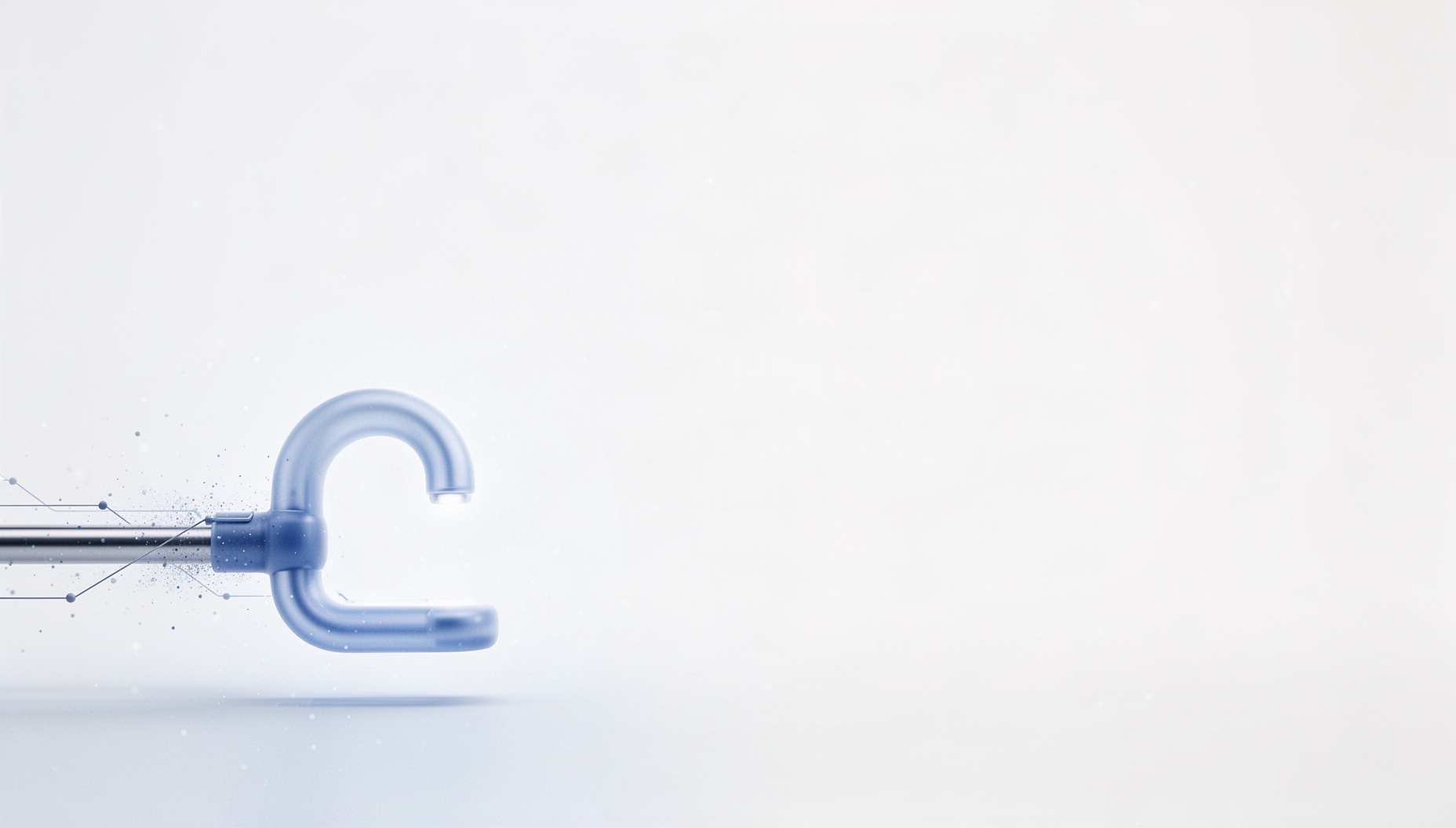 Retail PowerPoint background with a holographic checkout lane divider in opposite corners, white