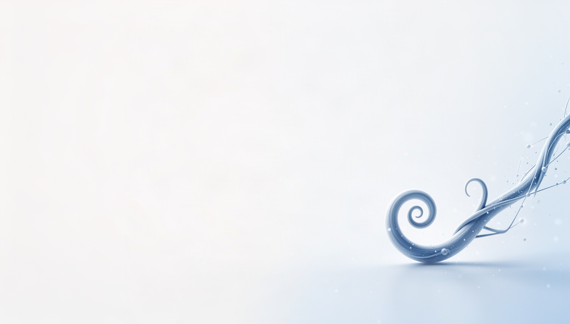 Flower slide background with a holographic vine tendril in opposite corners, white