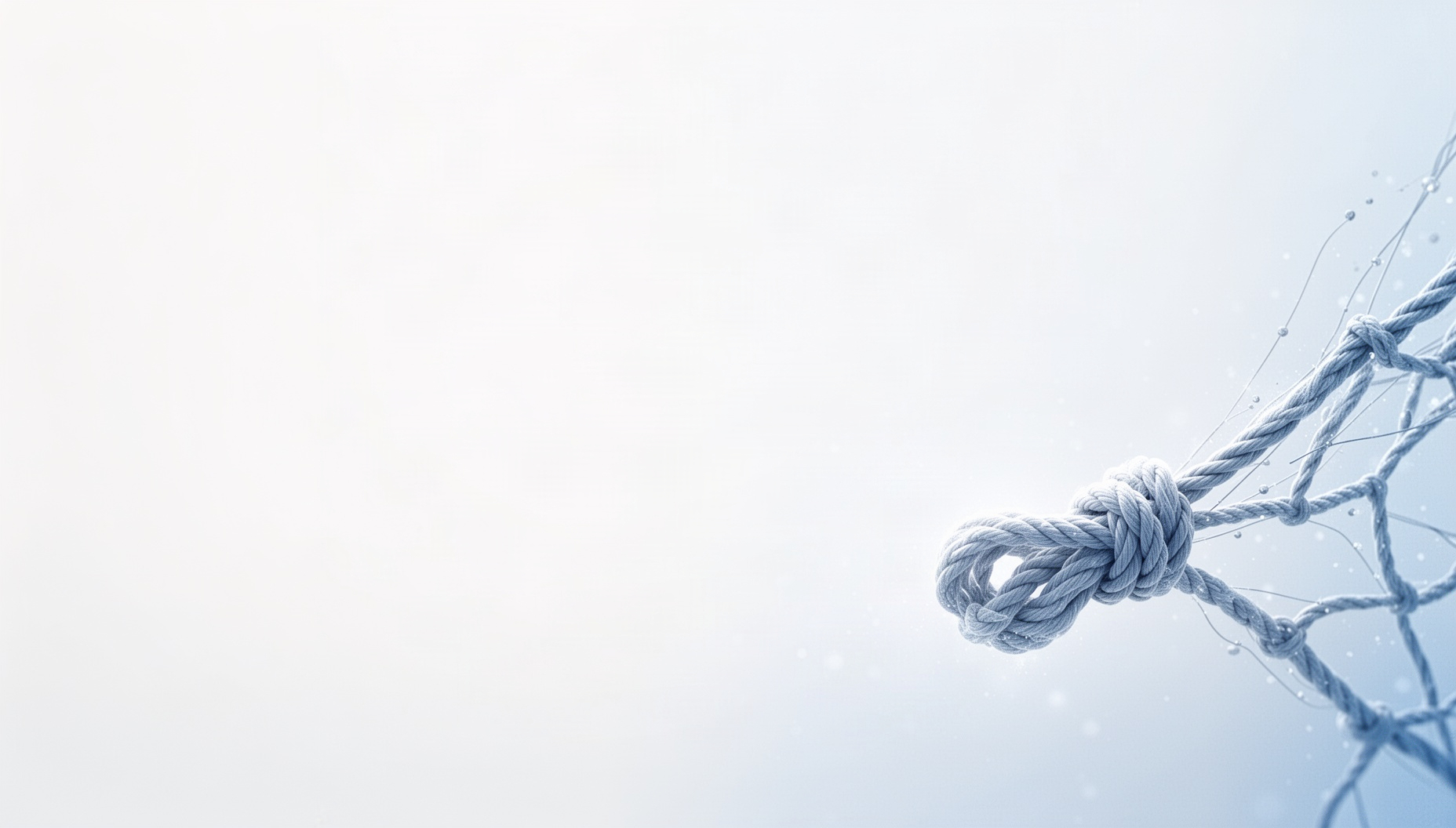 Playground PowerPoint background with a holographic rope net in opposite corners, white