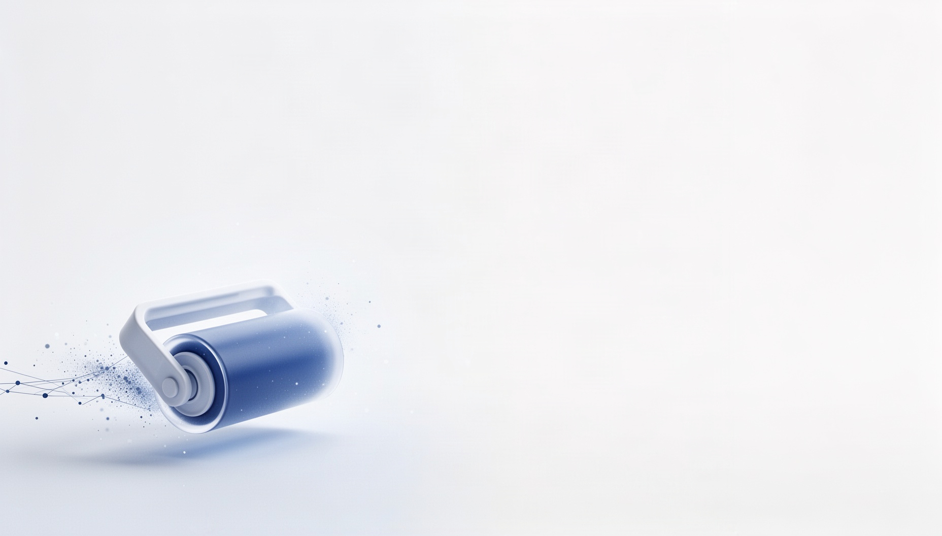 Newspaper background for slides with a holographic ink roller in opposite corners, white