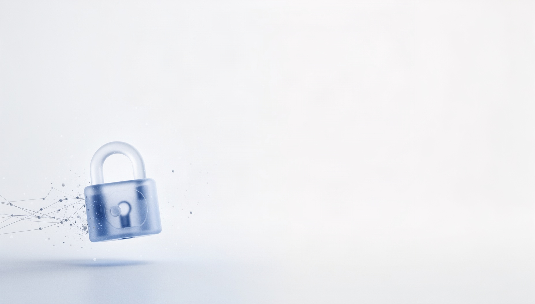 Classroom background for google slides with a holographic padlock in opposite corners, white