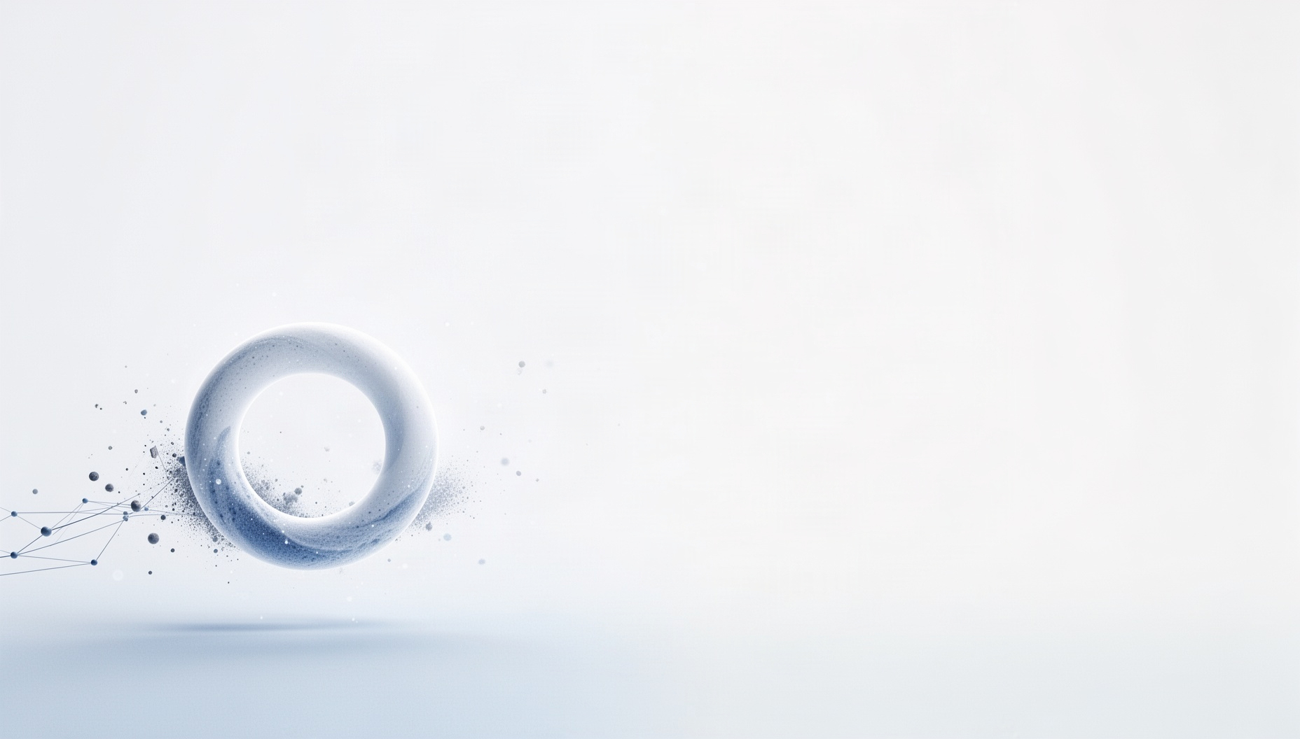 Chemistry PowerPoint background with a holographic aromatic ring in opposite corners, white