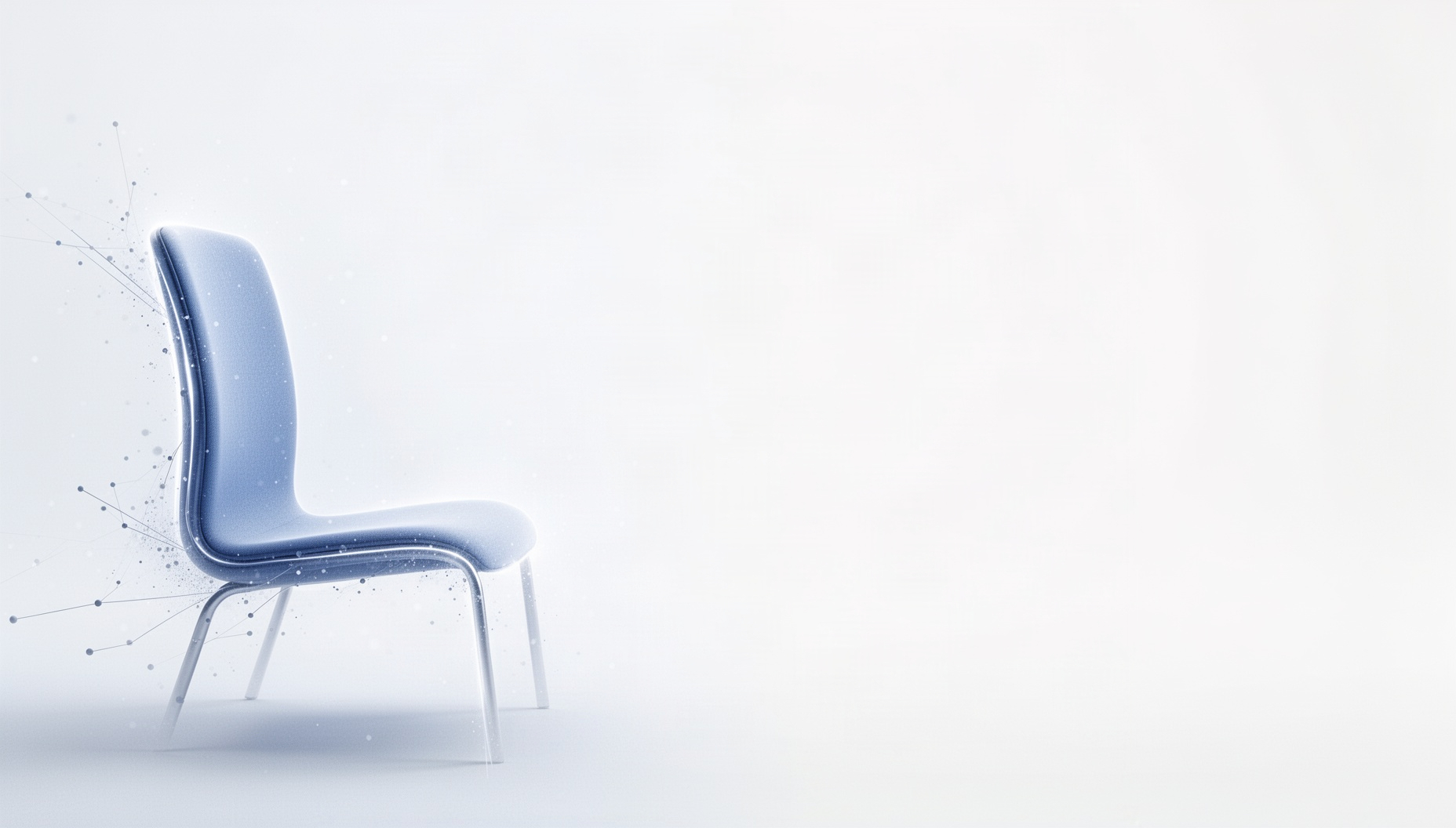 Mentoring PowerPoint background with a pale blue seminar chair on the left edge, white