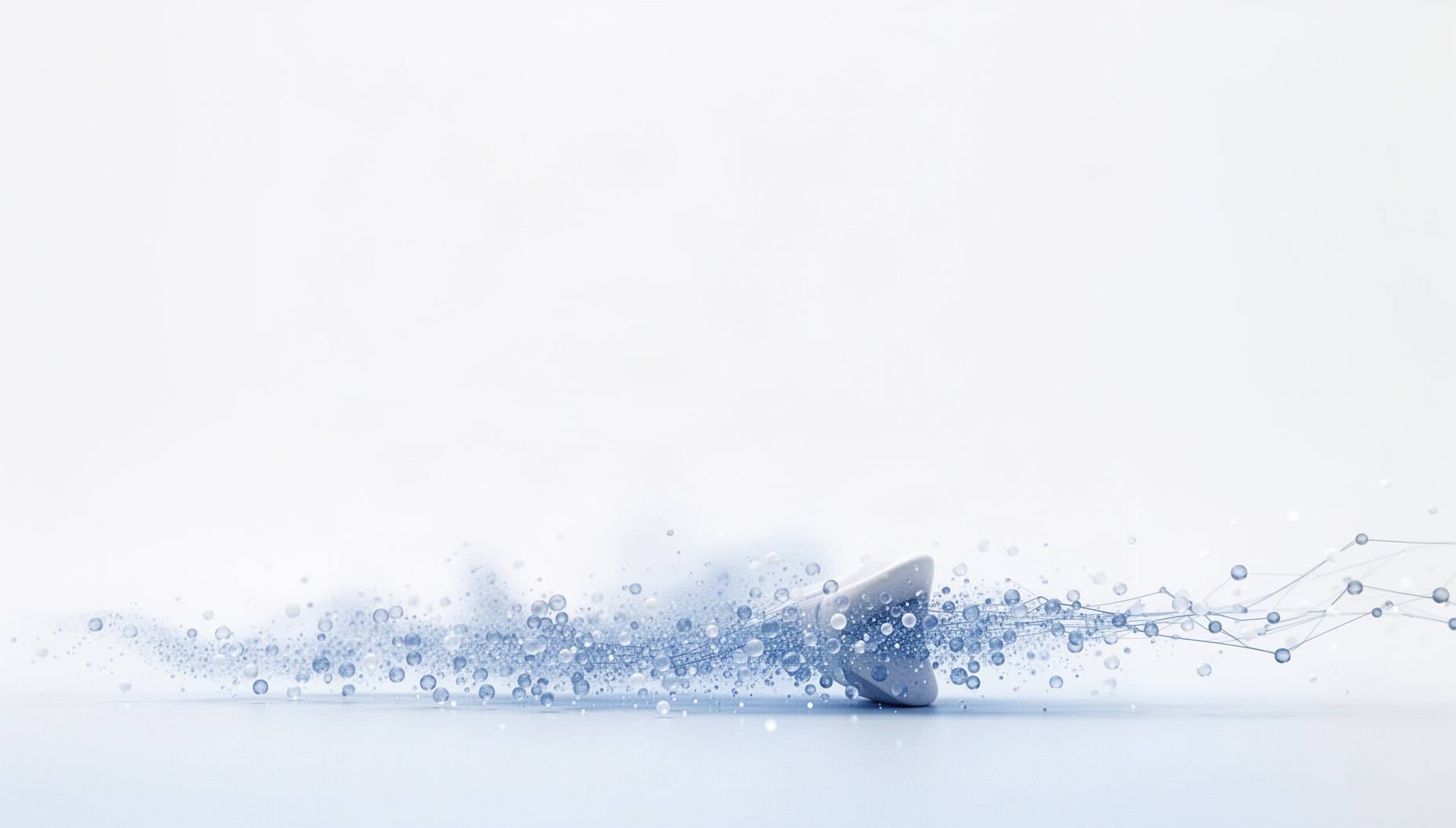 Mentoring PowerPoint background with a pale blue drift of tiny beads along the bottom edge, white