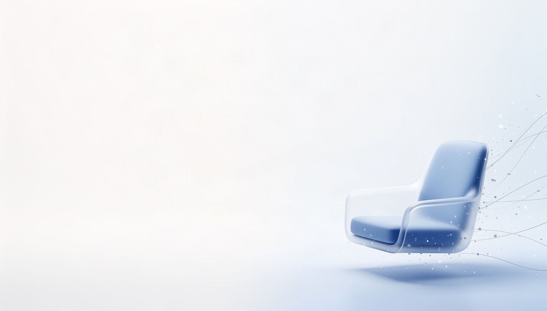 Mentoring PowerPoint background with a pale blue lounge chair armrest in opposite corners, white