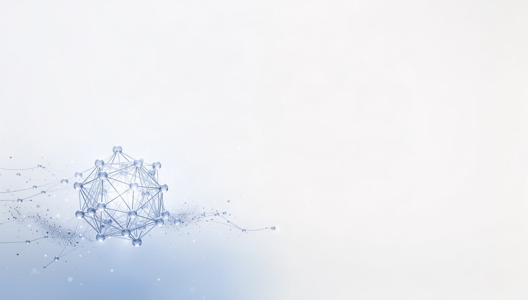 Mentoring PowerPoint background with a pale blue web of fine lines in opposite corners, white