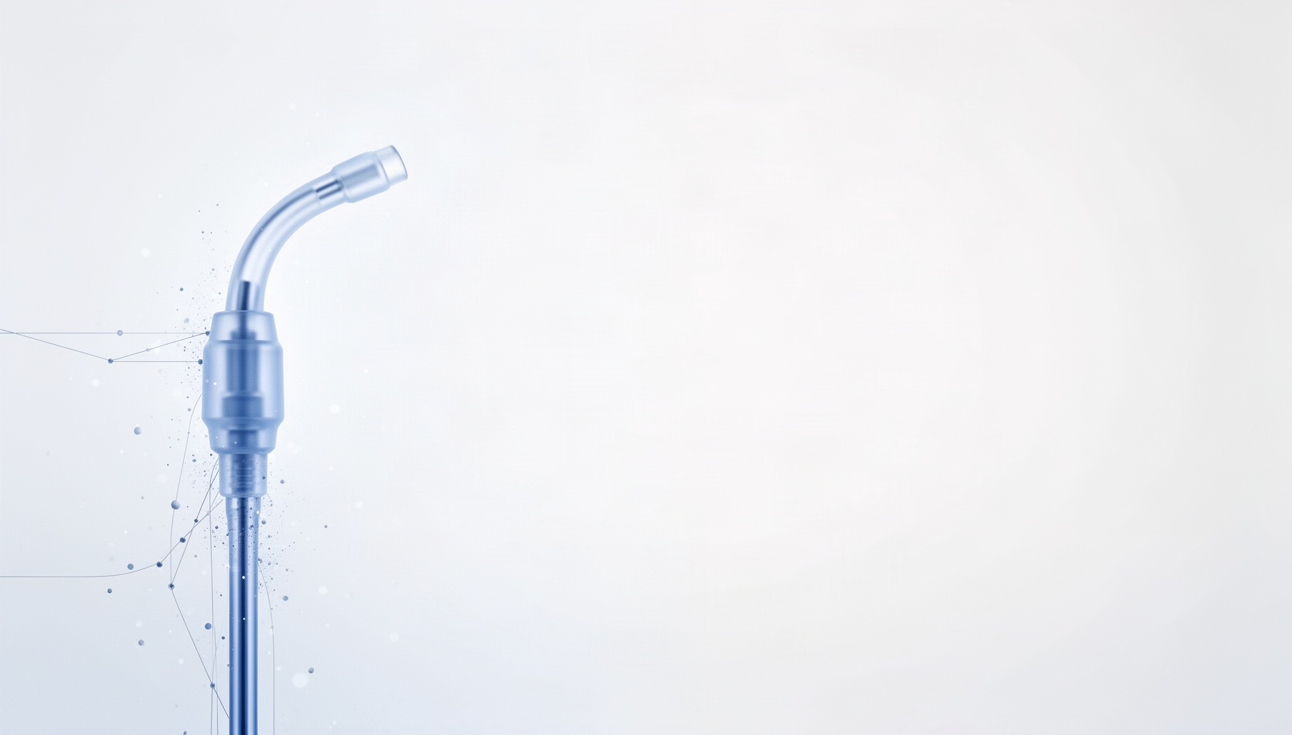 Light blue background for slides with a painterly cystoscope on the left edge, white