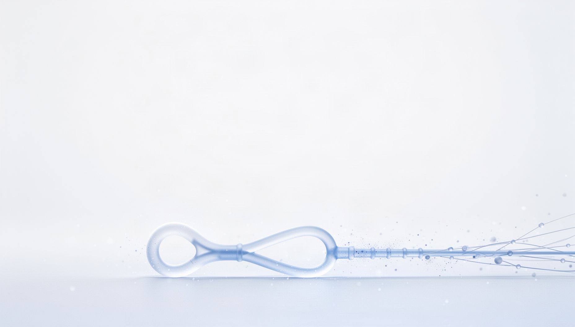 Light blue background for slides with a painterly ureteric stent along the bottom edge, white
