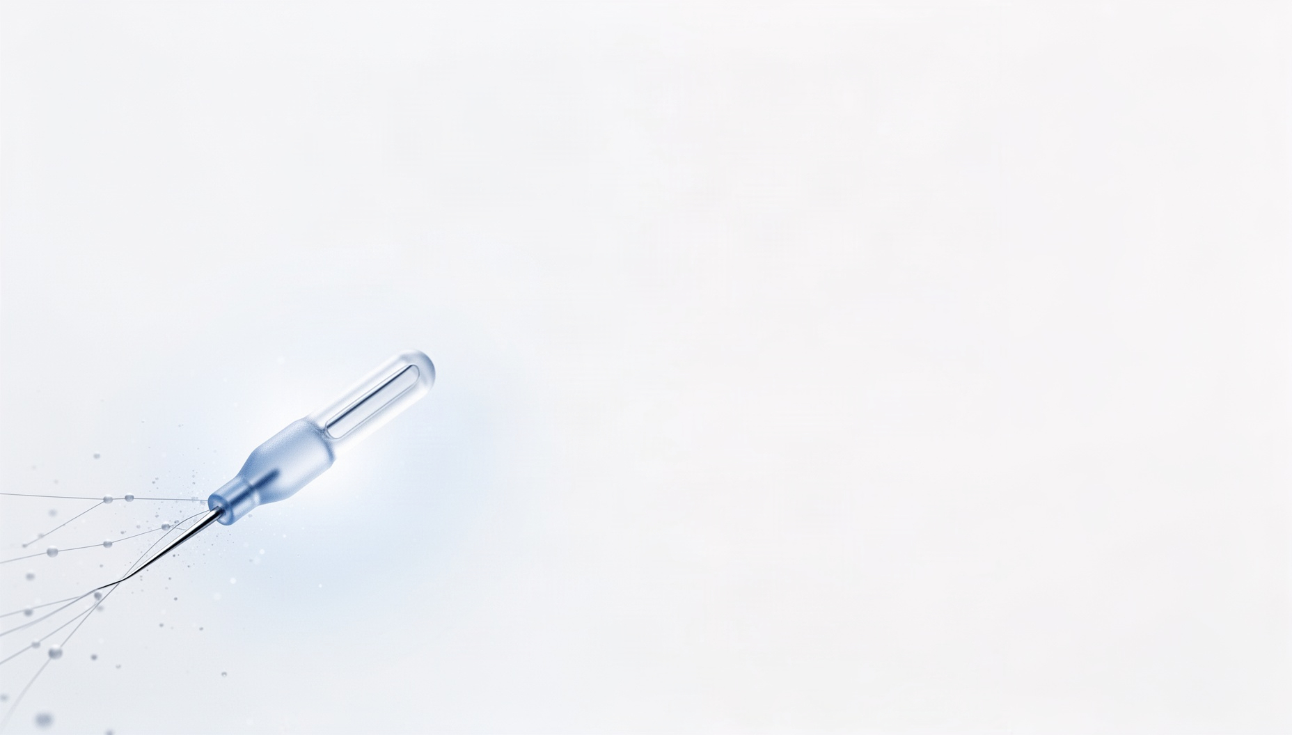 Light blue background for slides with a painterly suture needle in opposite corners, white