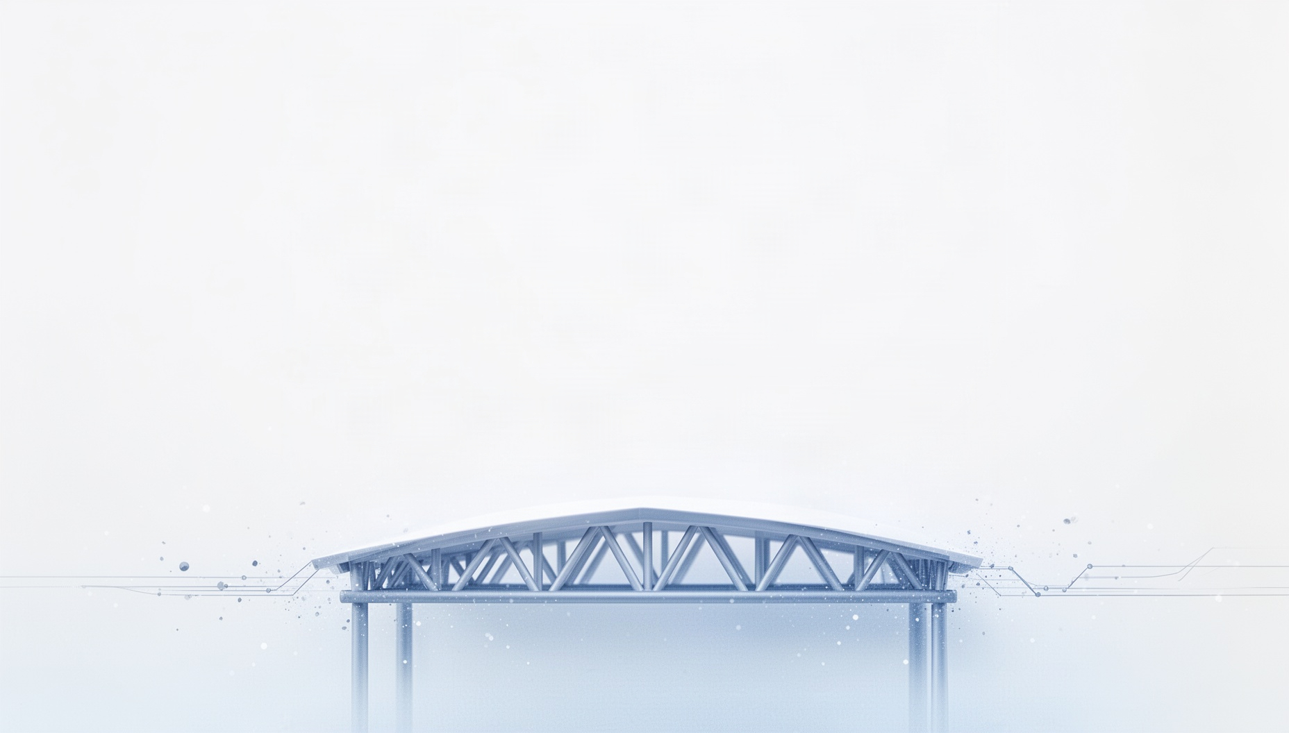 Teacher slides background with a holographic walkway truss along the bottom edge, white