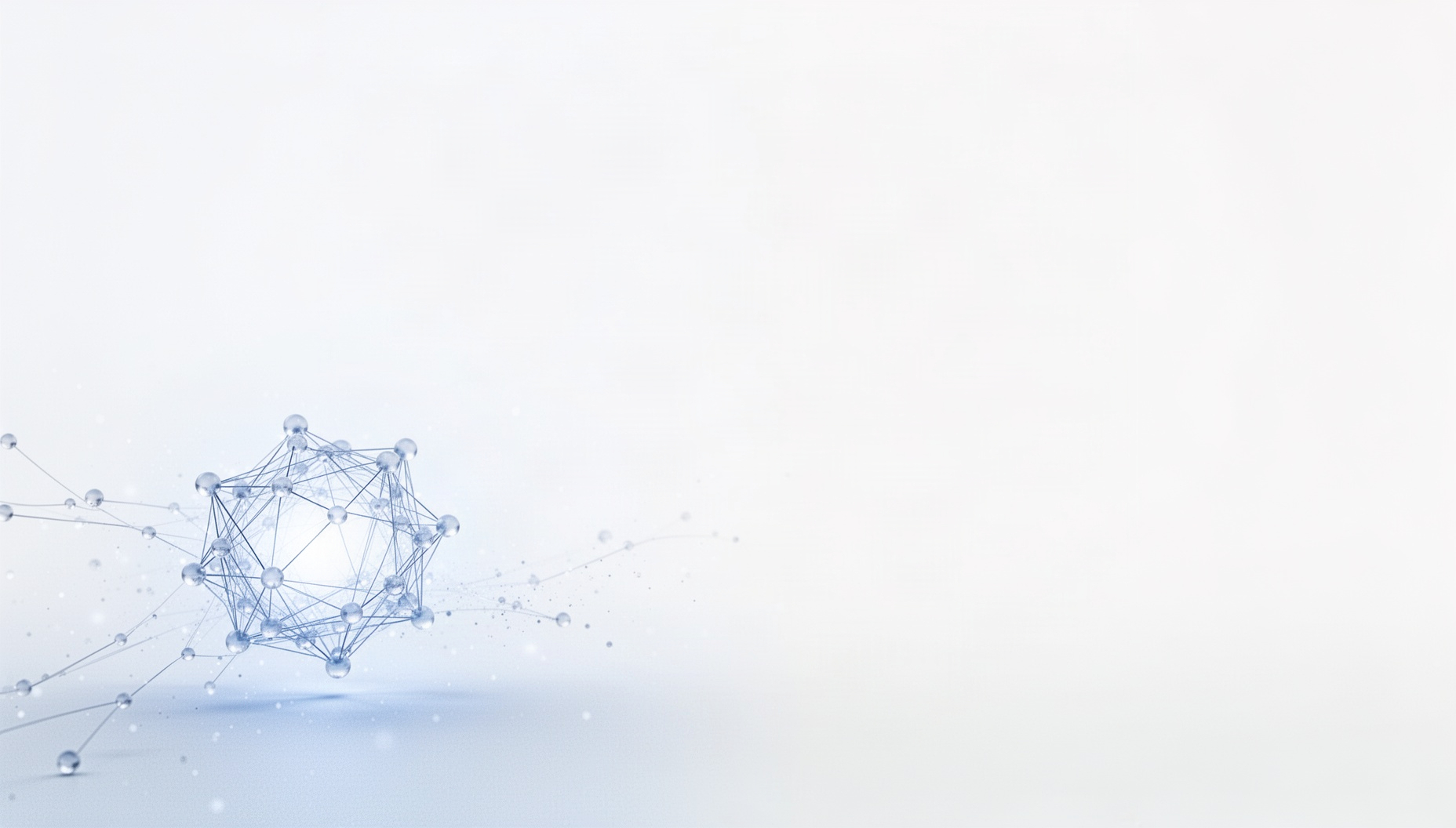 Medical presentation background with a holographic glowing network in opposite corners, white