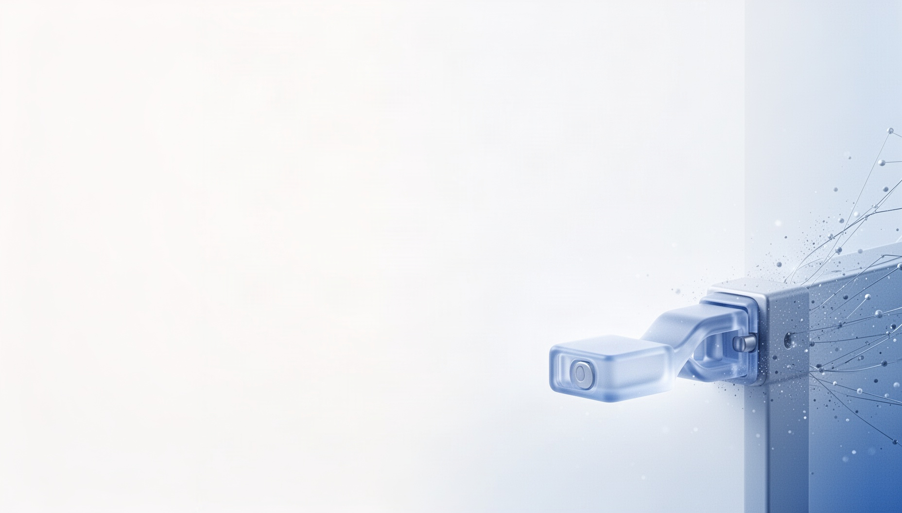 Data center PowerPoint background with a holographic drive caddy in opposite corners, white
