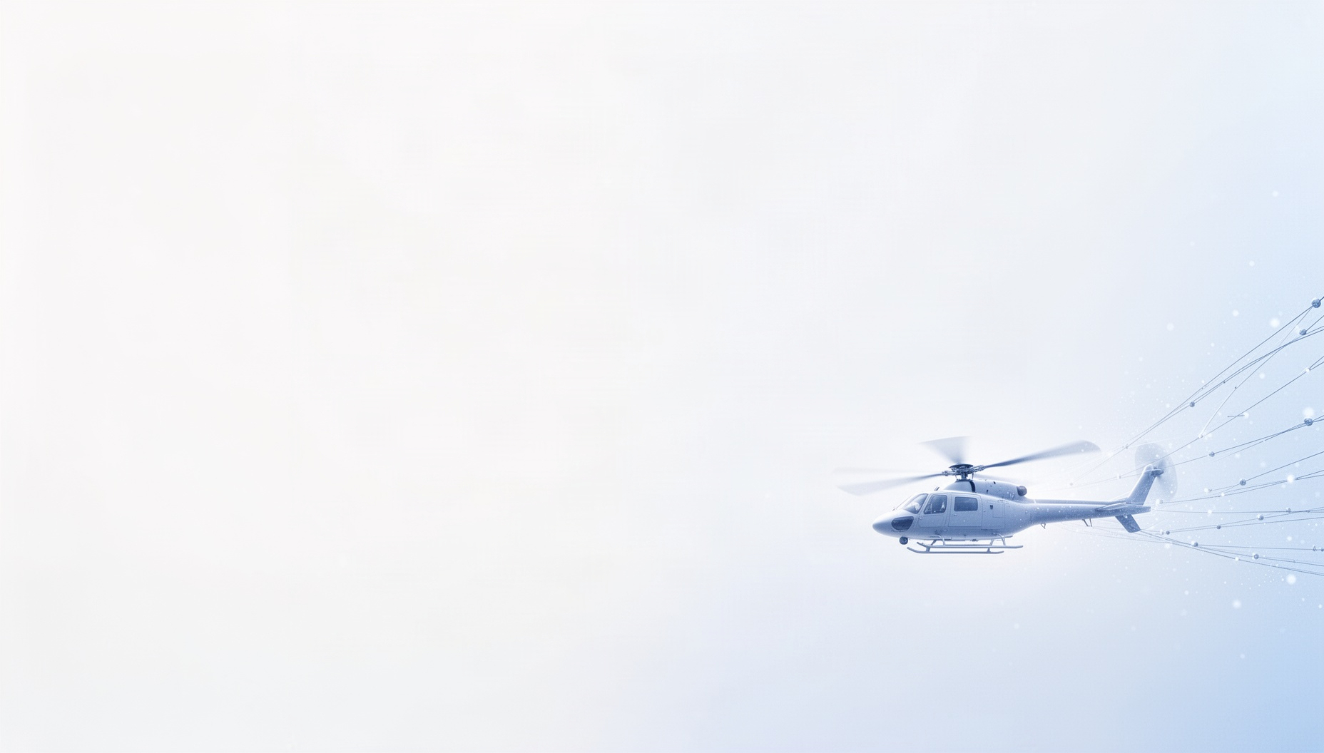 Aviation powerpoint background with a dramatically lit rotor blade in opposite corners, white