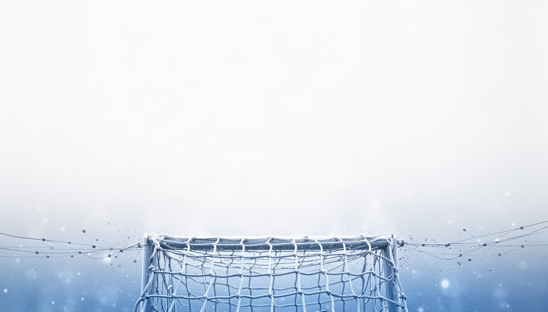 Sports PowerPoint background with a football goal net along the bottom edge, white